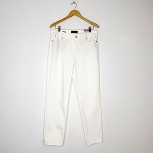 Talbots Flawless Five-Pocket Boyfriend Jeans Size 10 White Denim Straight Leg